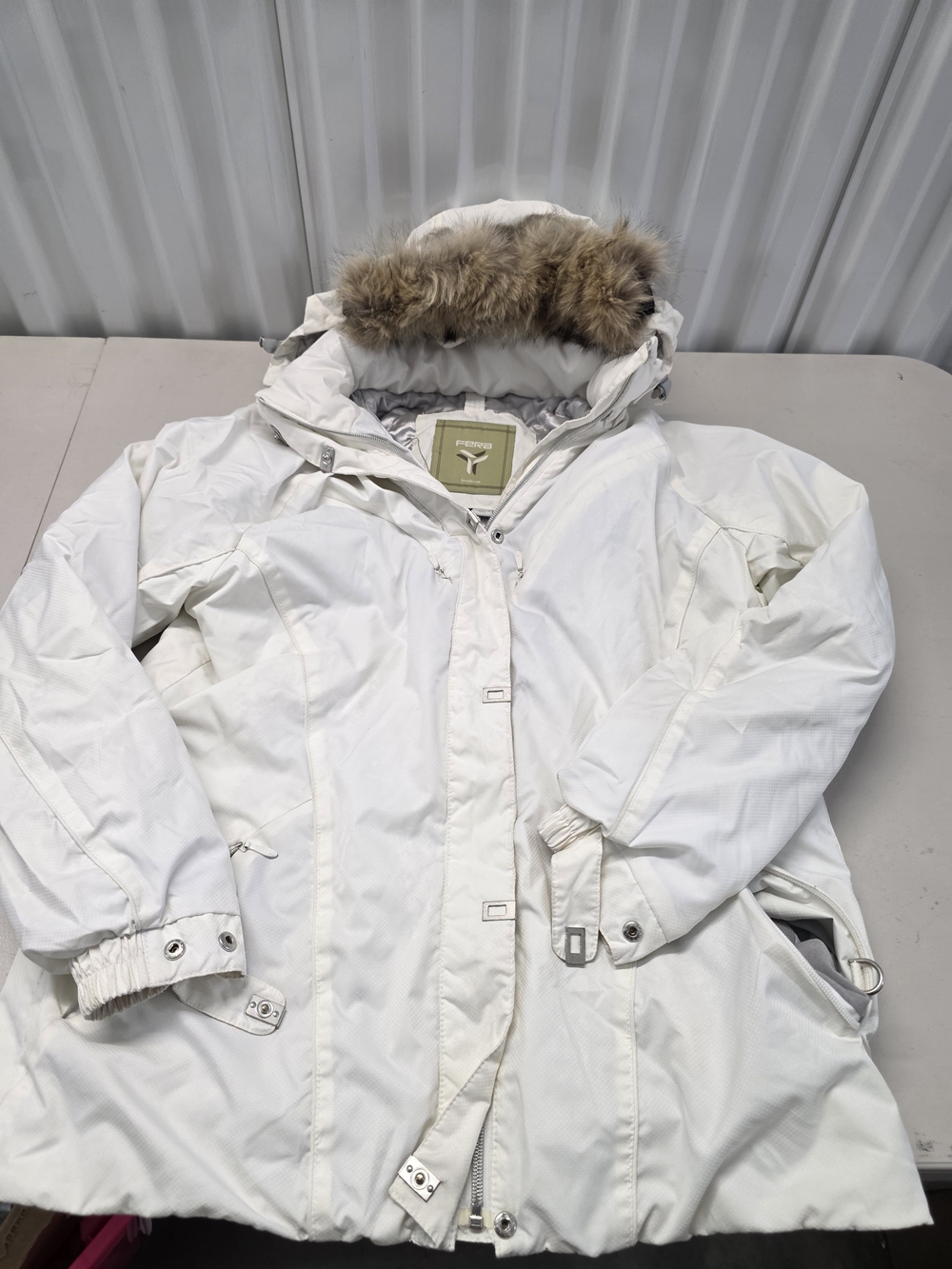 Vintage Fera Skiwear Insulated Ski Jacket Fur Hood Women's Sz 10